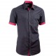 Černá košile Aramgad slim fit kombinovaná 40141