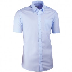 Modrá pánská košile slim fit s krátkým rukávem Aramgad 40434