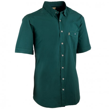 Lahvově zelená pánské košile krátký rukáv rovný střih Tonelli 110819