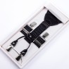 Luxusní černobílé kšandy kožená poutka Assante 90046